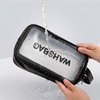Wholesale Transparent PU Large Eco-Friendly Makeup Bag Waterproof Portable Cosmetic Travel for Organizer Zipper Beach