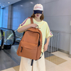 OEM Custom Logo School Backpack Fashionable Design for Boys Girls Waterproof Zipper Closure Simple Solid Color Direct Polyester
