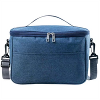 Aluminum Foil Insulated Foldable 24L Portable Lunch Box Bag with Zipper Closure for Food Storage Office Workers & Picnic Use