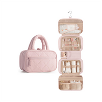 Travel Hanging Toiletry Bag for Women Multifunctional Makeup Organizer Foldable Wash Bag with Hook