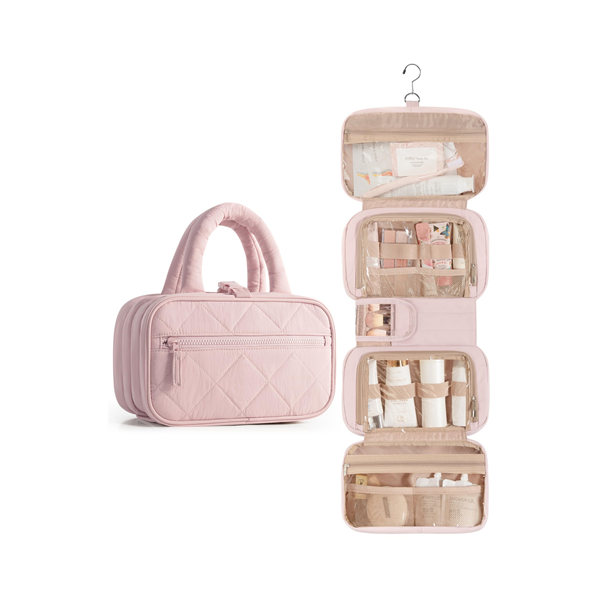 Travel Hanging Toiletry Bag for Women Multifunctional Makeup Organizer Foldable Wash Bag with Hook