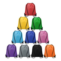 Outdoor Gym Sports Unisex Fashion Reusable Custom Logo Polyester Drawstring Backpack