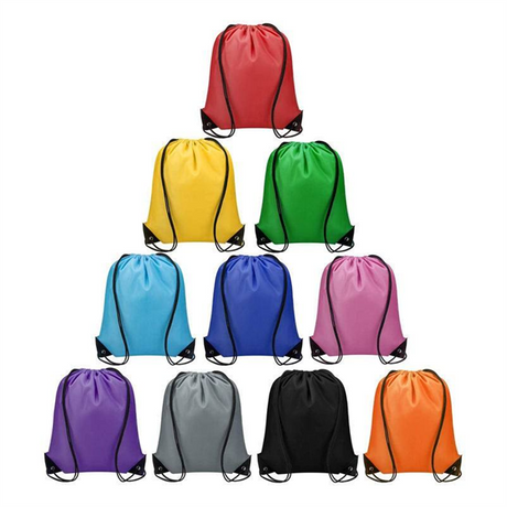Outdoor Gym Sports Unisex Fashion Reusable Custom Logo Polyester Drawstring Backpack