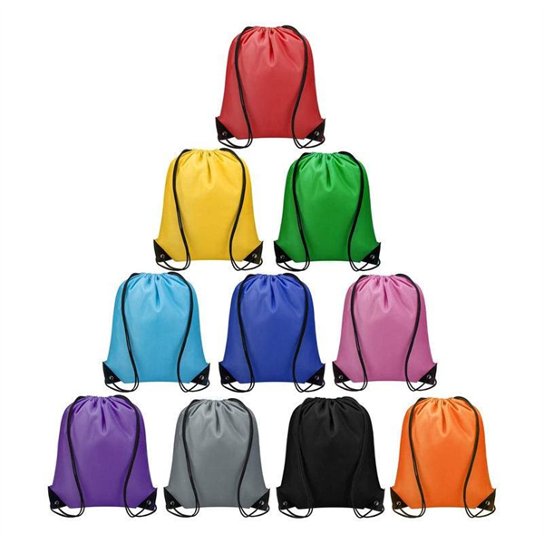 Outdoor Gym Sports Unisex Fashion Reusable Custom Logo Polyester Drawstring Backpack