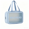 Wholesale Transparent PU Large Eco-Friendly Makeup Bag Waterproof Portable Cosmetic Travel for Organizer Zipper Beach