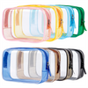 Custom Logo Clear PVC Waterproof Cosmetic Bag Transparent Toiletry Makeup Organizer Travel Wash Pouch with Zipper for Women