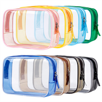 Custom Logo Clear PVC Waterproof Cosmetic Bag Transparent Toiletry Makeup Organizer Travel Wash Pouch with Zipper for Women