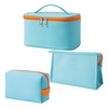 Good Quality Zipper Portable Polyester Makeup Bag Set 3 Pcs Makeup Organizer Puffer Cosmetic Bag Wholesale