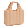 Solid Women Quilted Puffer Bag Soft Durable Padded Puffy Casual Bag with Button Closure for Daily Use