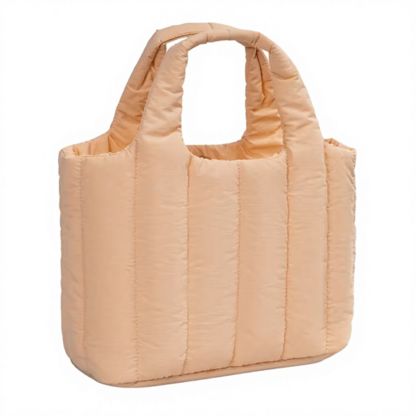 Solid Women Quilted Puffer Bag Soft Durable Padded Puffy Casual Bag with Button Closure for Daily Use