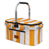 Customized Stripe Thermal Insulated Beach Picnic Cooler Bag Embossed logo Food Portable Basket Lunch Cooler Bag
