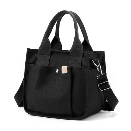 Good Appearance Portable Canvas Tote Bags with Open Closure Solid Color Handle Bag for Work Commuting and Shopping
