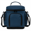 High Quality Eco-Friendly Blue Lunch Cooler Bag with Zipper Closure Portable Design Insulated Thermal Lining Shoulder Straps