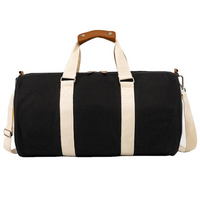 Customized Brand Mens Cotton Canvas Duffle Bag Barrel Manufacturer Travel Canvas Tote Bag Duffel Round Weekend Bag