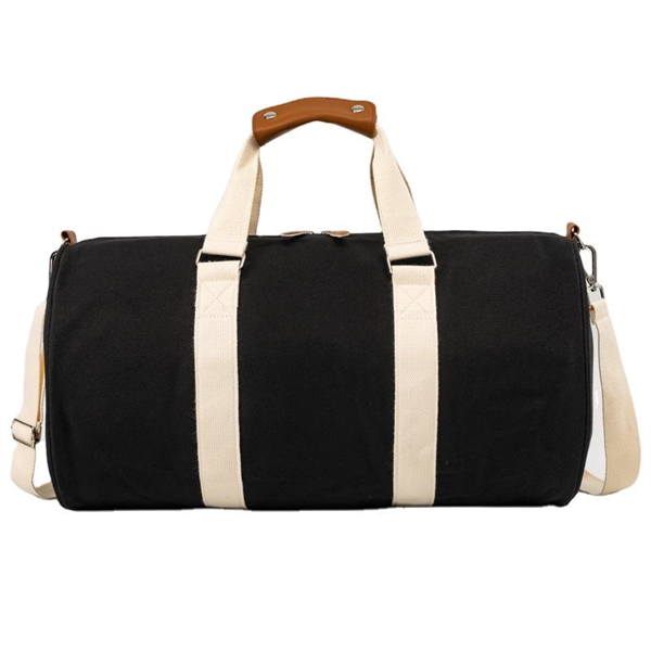 Customized Brand Mens Cotton Canvas Duffle Bag Barrel Manufacturer Travel Canvas Tote Bag Duffel Round Weekend Bag
