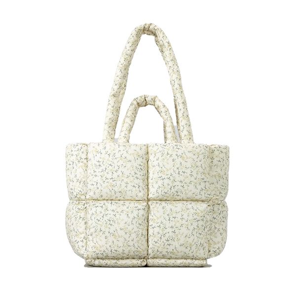 New Style Soft Velvet Winter Water Resistant Solid Color Puffer Tote Bag with Zipper Closure Stylish Handbag for Women