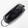 Promotional Customizable Black Leather Cosmetic Bag for Bathroom Men Shaving Kit Bag Travel Toiletry Bag