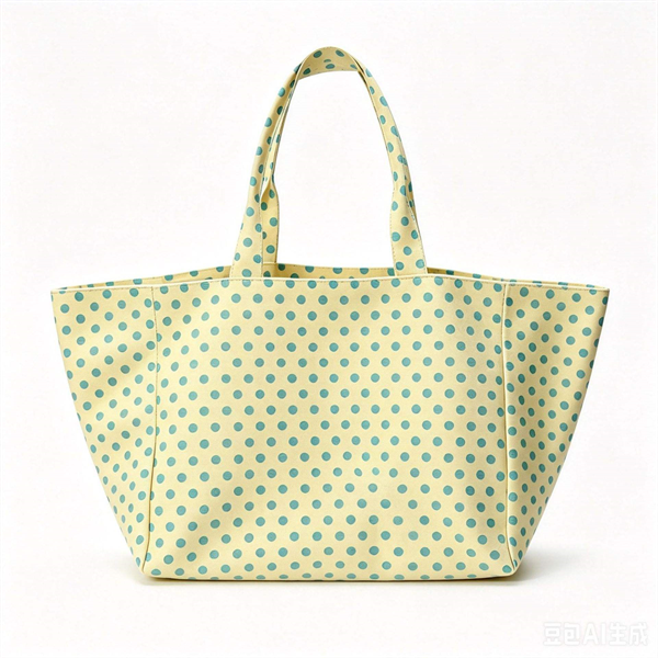 Polka Dot Canvas Tote Bag Large Capacity Color Contrast Style Single Shoulder Bag for Commuting Daily Use
