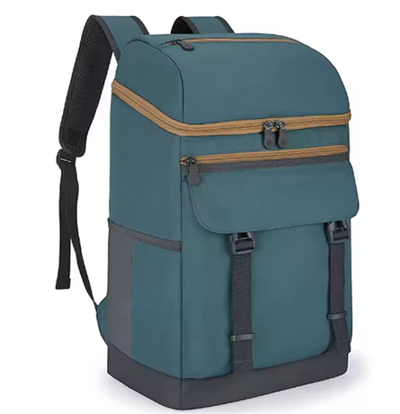Portable Aluminum Foil Insulated Cooler Backpack Shoulder Strap 24L Capacity for Picnic Champagne Beer-Durable Foldable Design