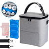 Insulated Custom Milk Cooler Bag Waterproof Soft Bilk Lunch Cooler Bags for Breast Milk with Ice Pack