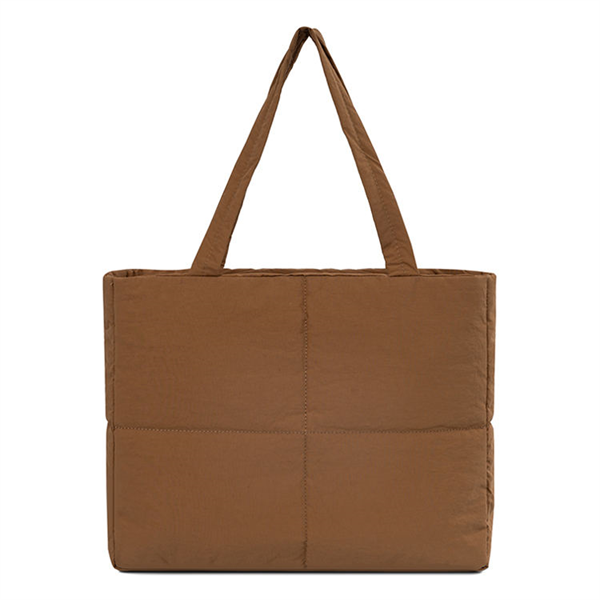 Custom Logo Solid Color Large Quilted Puffer Tote Bags Zipper Padded for Travel Daily Use