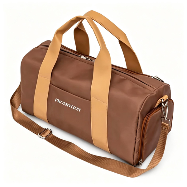 Custom Lightweight Durable Nylon Gym Duffle Bag with Waterproof Zipper Closure Wet Pocket Shoes Compartment and Large Capacity