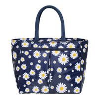Daisy Pattern Durable Portable Eco-Friendly PEVA Lining Cooler Bag Zipper Students Workers Lunch Handbag Thermal Bag 2 Persons