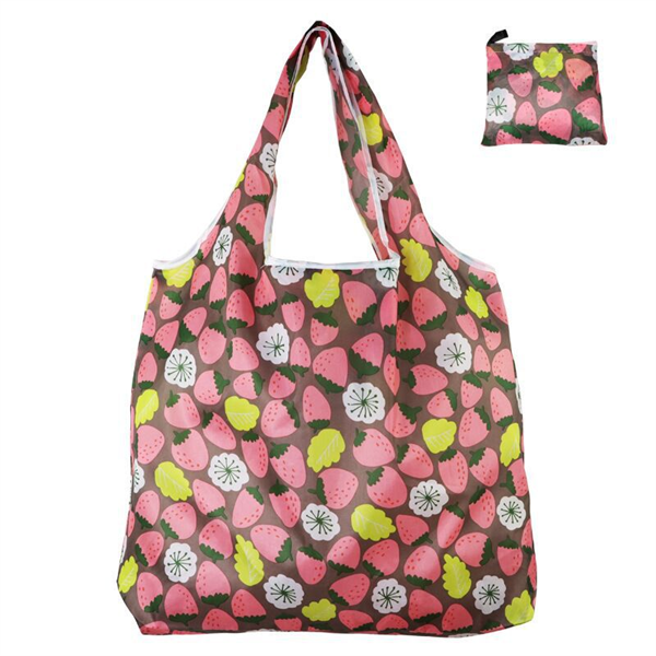 Custom Size Printing Foldable Polyester Shopping Bag Large Storage Space Multi Color Optional Handbag Hand Length Handle