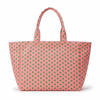 Polka Dot Canvas Tote Bag Large Capacity Color Contrast Style Single Shoulder Bag for Commuting Daily Use