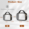 Clear Makeup Bag Transparent Cosmetic Toiletry Pouch Water Resistant with Double Zippers for Travel