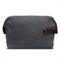 Custom Canvas Leather Waterproof Shaving Dopp Kit Case Mens Toiletry Bag Travel Bag