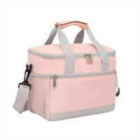 Outdoor Camping Portable Insulated Lunch Cooler Bag Polyester PEVA Lining Zipper Big Capacity for School Students Workers