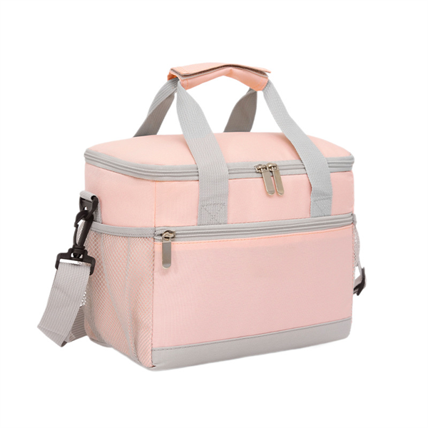 Outdoor Camping Portable Insulated Lunch Cooler Bag Polyester PEVA Lining Zipper Big Capacity for School Students Workers