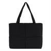 Custom Logo Solid Color Large Quilted Puffer Tote Bags Zipper Padded for Travel Daily Use