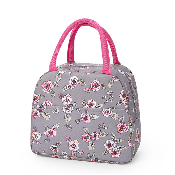Popular Portable Durable Insulated Lunch Cooler Bag Zipper Closure PEVA Custom Printed Thermal Handbag for Outdoor Use-Wholesale