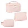 Good Quality Zipper Portable Polyester Makeup Bag Set 3 Pcs Makeup Organizer Puffer Cosmetic Bag Wholesale