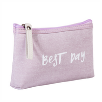 Light Weight Water Resistant Durable Canvas Zipper Simple Travel Cosmetic Bag Portable Small Storage Makeup Organizer Wholesale