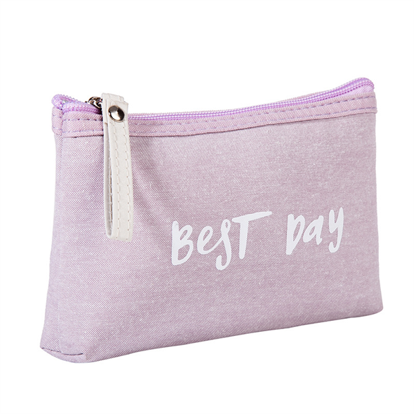 Light Weight Water Resistant Durable Canvas Zipper Simple Travel Cosmetic Bag Portable Small Storage Makeup Organizer Wholesale