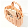 Solid Women Quilted Puffer Bag Soft Durable Padded Puffy Casual Bag with Button Closure for Daily Use