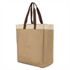 2026 Eco Friendly Wholesale Jute Line Tote Shopping Bags with Custom Logos Jute/burlap 6 Bottle Wine Tote Bag