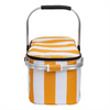 Customized Stripe Thermal Insulated Beach Picnic Cooler Bag Embossed logo Food Portable Basket Lunch Cooler Bag