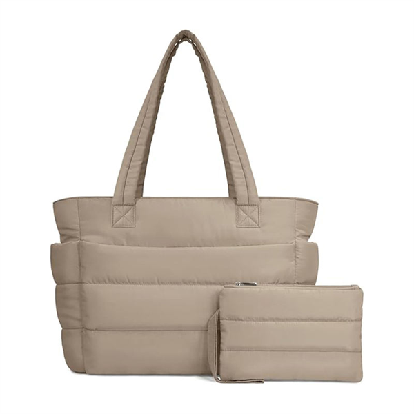 Factory Personalized Quilted Soft Puffy Handbag for Women Reusable Nylon Tote Bag Compartments for Travel Work Large Beach Bag