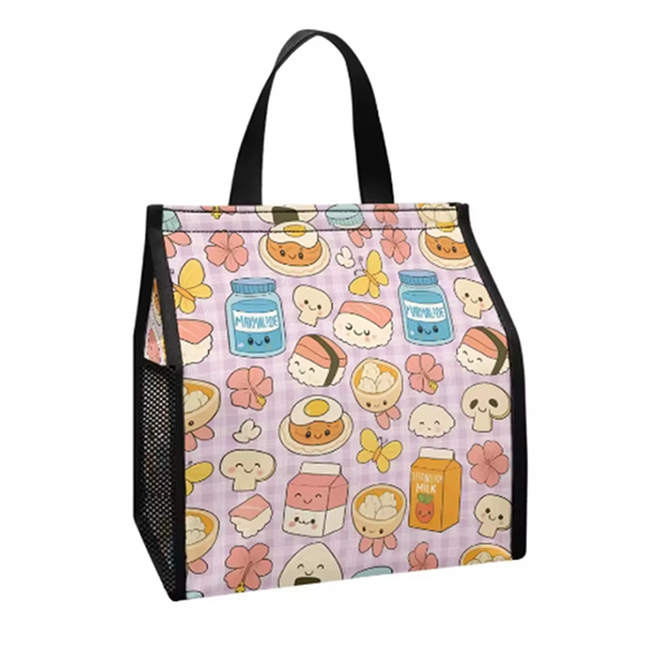 Custom Kawaii Hawaiian Print Lunch Insulated Bag Reusable Cooler Beach Bag Cute Spam Musubi Design Lunch Bag for Easy Carrying