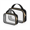 Clear Makeup Bag Transparent Cosmetic Toiletry Pouch Water Resistant with Double Zippers for Travel
