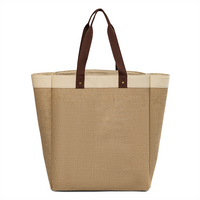 2026 Eco Friendly Wholesale Jute Line Tote Shopping Bags with Custom Logos Jute/burlap 6 Bottle Wine Tote Bag