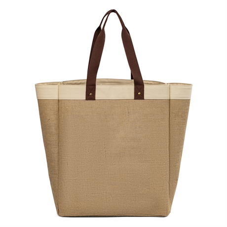 2026 Eco Friendly Wholesale Jute Line Tote Shopping Bags with Custom Logos Jute/burlap 6 Bottle Wine Tote Bag