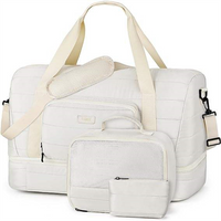 21" Overnight Bag with Shoe Compartment 50L Large Travel Duffel Bag Carry on Tote for Weekend