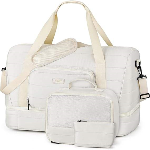 21" Overnight Bag with Shoe Compartment 50L Large Travel Duffel Bag Carry on Tote for Weekend